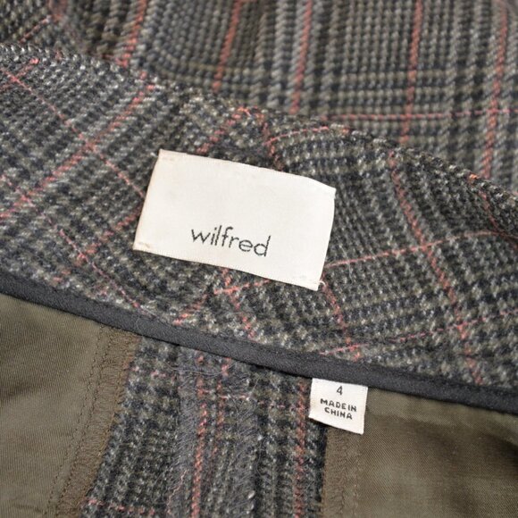 Aritzia Wilfred Wool Cashmere Blend Plaid Pants Size 4 - Picture 4 of 7